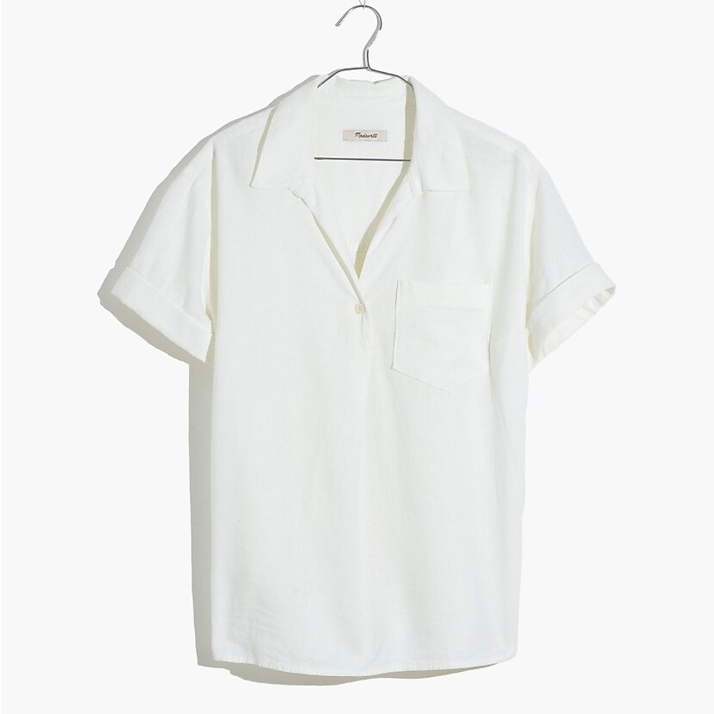 Madewell Linen-Blend Swenson Popover Shirt, size S